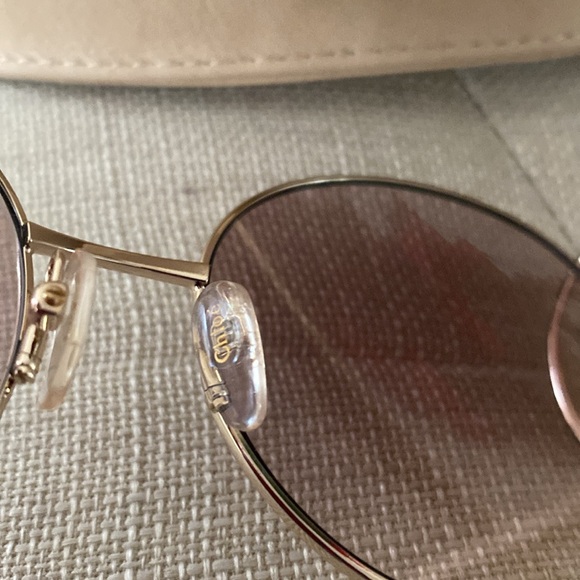 Chloe Gold Sunglasses with Tan Lenses - Picture 6 of 7